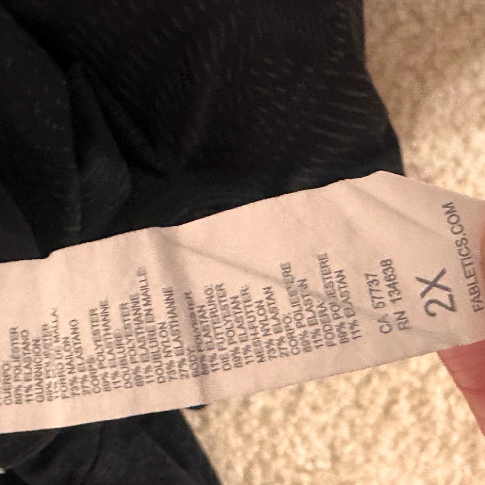 Fabletics Black Reflective Racerback Sports Bra - Picture 3 of 3